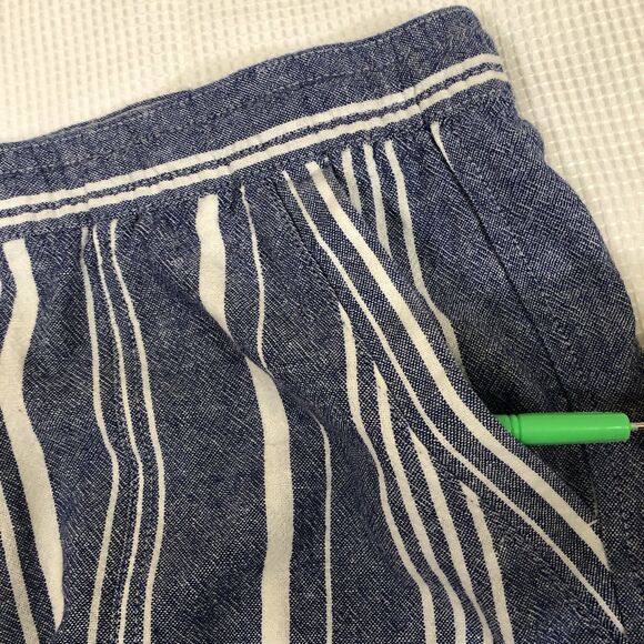Nautica Shorts Womens Extra Large Blue White Striped Linen Blend Pockets Casual - Picture 5 of 8